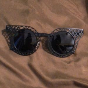 Black cat eyed shaped sun glasses